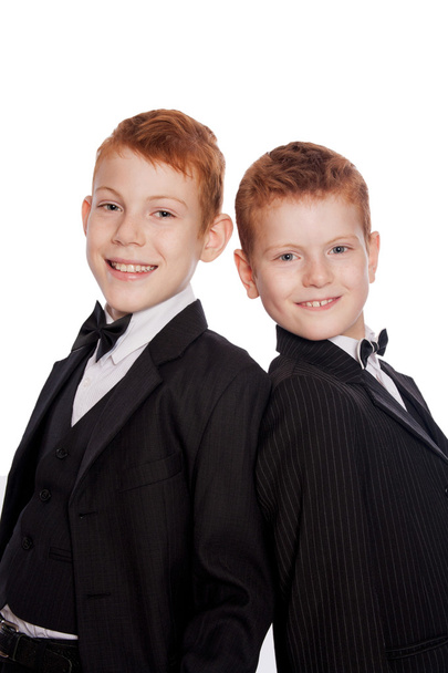 Вoys with red hair in a black suits - Fotó, kép