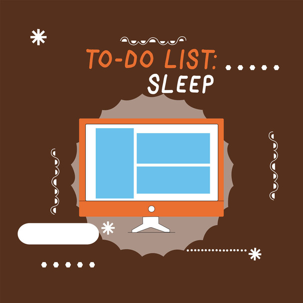 Writing note showing To Do List Sleep. Business photo showcasing Things to be done Priority object is to take a rest - Photo, Image