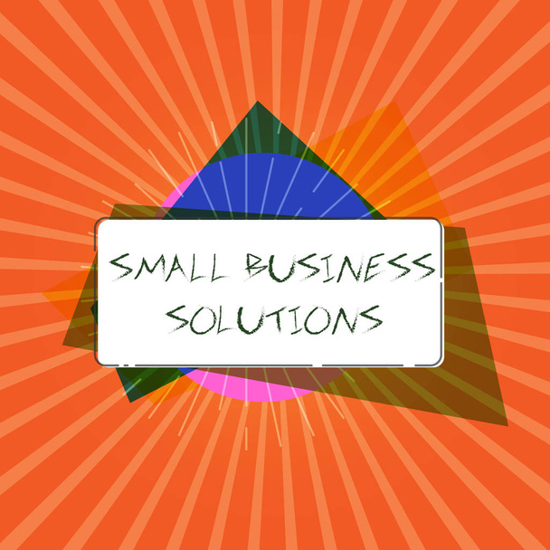 Kavramsal el küçük iş çözümleri gösterilen yazma. Belirli ticaret sorunları çözmek için bir şirket vitrine iş fotoğraf - Fotoğraf, Görsel