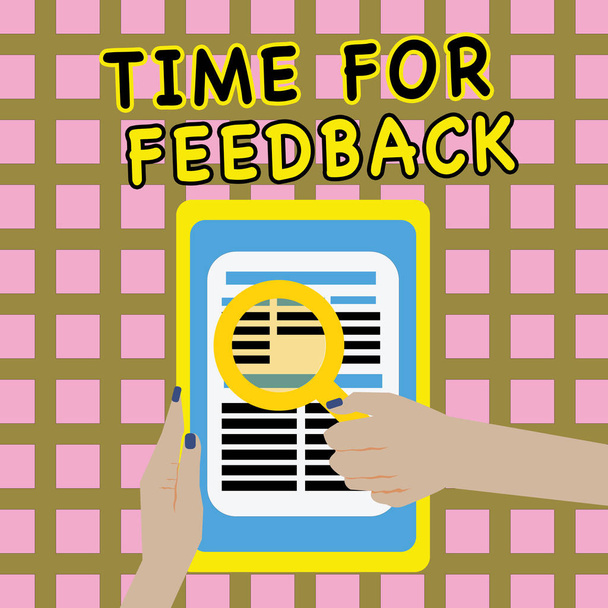 Scrivere una nota che mostra Time For Feedback. Business photo showcase Necessità di rispondere o dare critica su qualcosa Valutazione
 - Foto, immagini