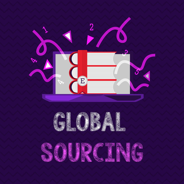 Текст почерку Global Sourcing. Концепція, що означає практика постачання з глобального ринку товарів
 - Фото, зображення