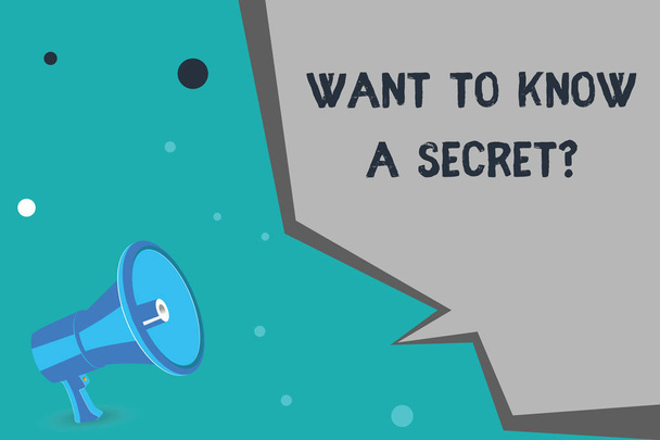 Kirjoitan viestiä, jossa lukee "Haluatko tietää salaisen kysymyksen?" Business valokuva esittelee paljastaa luottamuksellisia elintärkeitä tietoja
 - Valokuva, kuva
