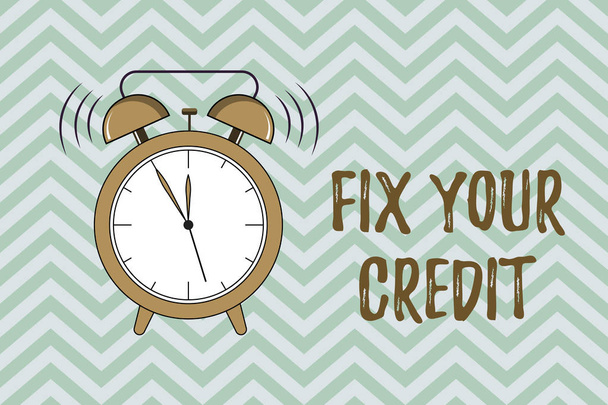 Handgeschreven tekst schrijven van uw krediet repareren. Begrip betekenis houden saldi laag op creditcards en andere credit - Foto, afbeelding