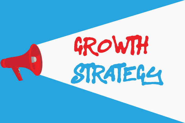 Psaní slov Strategie růstu. Obchodní koncepce strategie zaměřené na získání většího podílu na trhu v krátkodobém horizontu - Fotografie, Obrázek