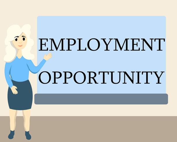 Notiz über Beschäftigungschancen. Geschäftliches Foto zeigt keine Diskriminierung der Bewerberin - Foto, Bild