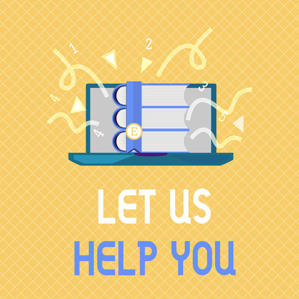 Word schrijven tekst Let us Help You. Businessconcept voor het aanbieden van een dienst naar iemand om hem te helpen in zijn noodzaak - Foto, afbeelding