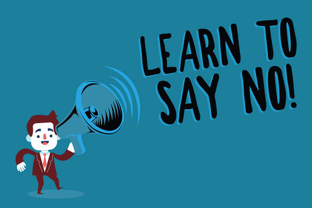 Kirjoitetaan muistilappua, jossa lukee "Opi sanomaan ei". Business valokuva esittelee älä epäröi kertoa, että et dont tai halua tehdä jotain
 - Valokuva, kuva
