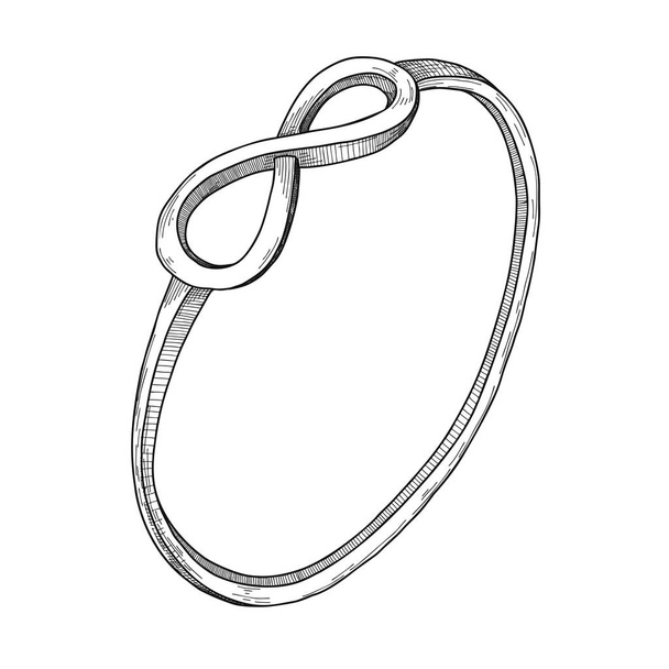 Hand drawn a jewelry ring. Vector illustration of a sketch style. - Vektor, Bild