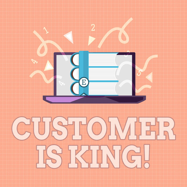 Κείμενο πινακίδα που δείχνει πελάτης είναι βασιλιάς. Εννοιολογική φωτογραφία εξυπηρετούν προσεκτικά και σωστά να παραδώσει επειγόντως τις ανάγκες - Φωτογραφία, εικόνα