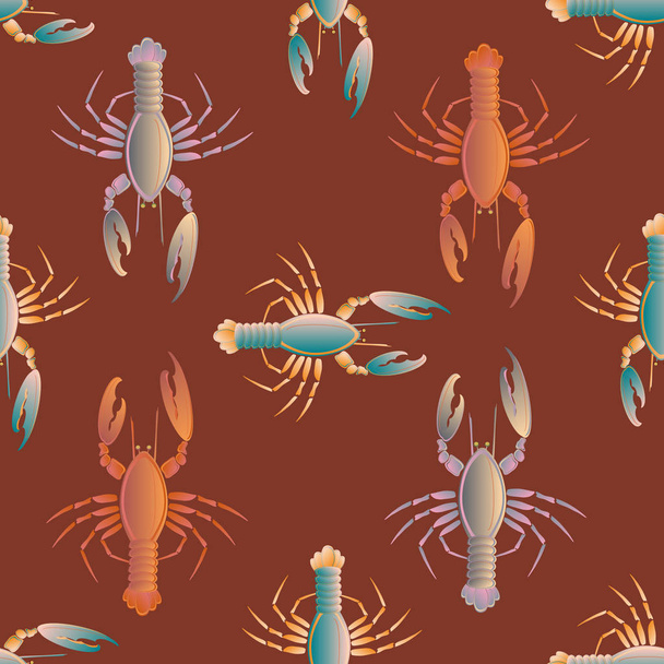 Fundo de verão com lagostas, ilustração vetorial
  - Vetor, Imagem