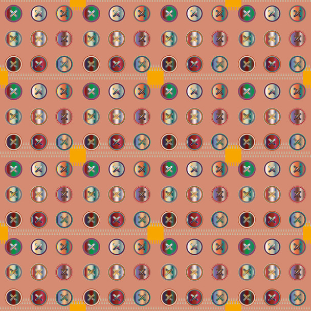 ボタンのシームレスなパターン ベクトル図とジーンズ  - ベクター画像