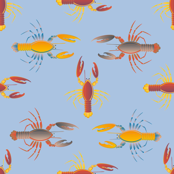 Fond d'été avec homards, illustration vectorielle
  - Vecteur, image