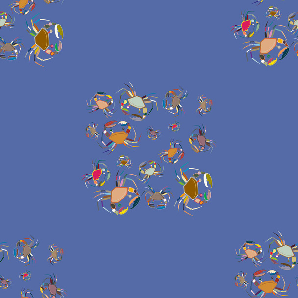 Літній фон з крабами, Векторні ілюстрації
  - Вектор, зображення