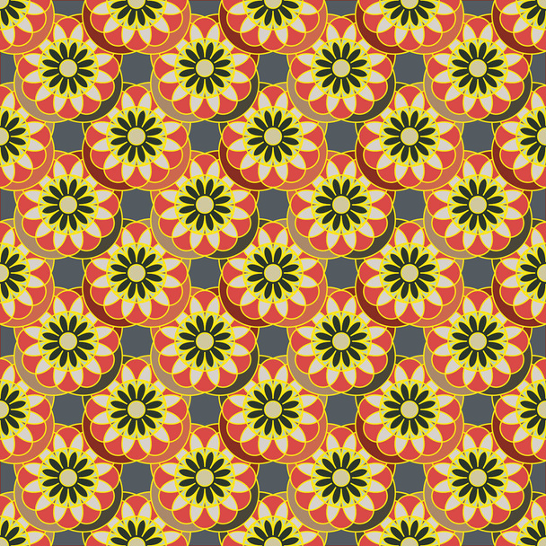  abstract geometric seamless pattern with flowers for background - Vektor, obrázek