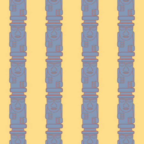 Dol hareubangs, also called tol harubangs, large rock statues found on Jeju Island off the southern tip of South Korea. Seamless pattern - Vector, Image