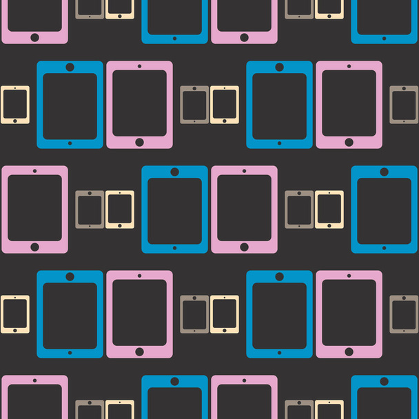 Smartphone or electronic tablet seamless pattern background. - Vector, Image