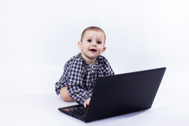 child with laptop - Фото, зображення
