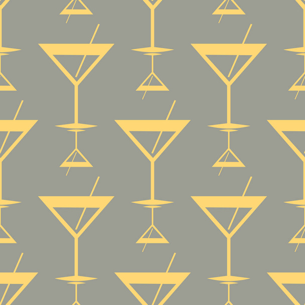 Tropical cocktails colorful seamless pattern - Vetor, Imagem