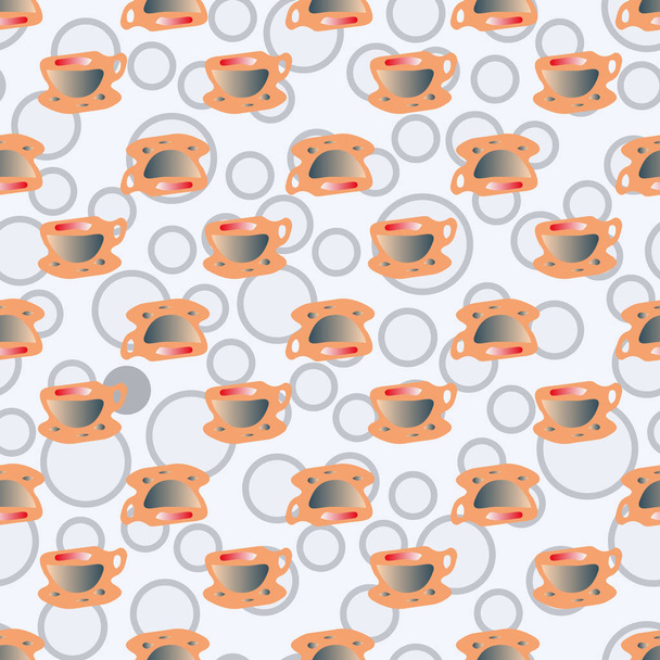 Cups of coffee or tea  seamless pattern. - Vektör, Görsel
