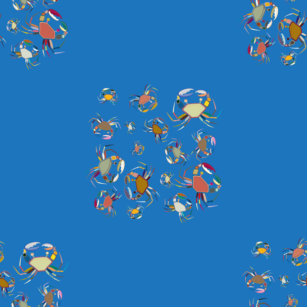 Summer background  with crabs, vector illustration  - Vector, Image