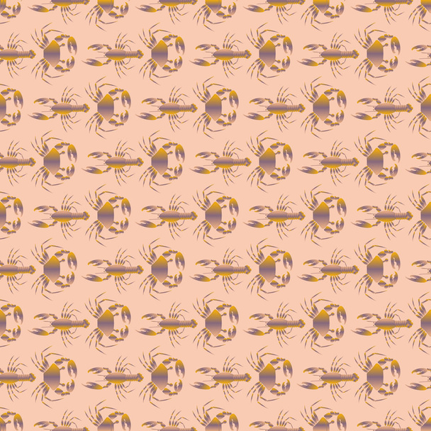 Літній фон з крабами та омарами, Векторні ілюстрації
  - Вектор, зображення