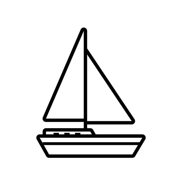 白い背景に孤立したベクトルヨットのアイコン - ベクター画像