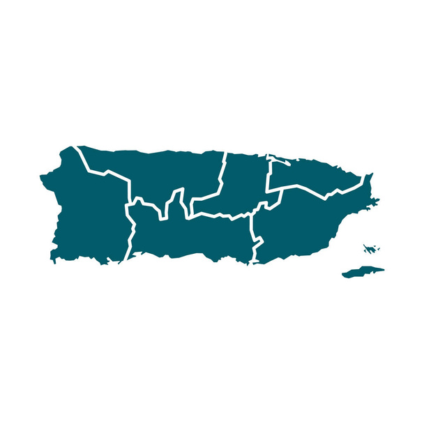 Vektor Puerto Rico Karte isoliert auf weißem Hintergrund - Vektor, Bild