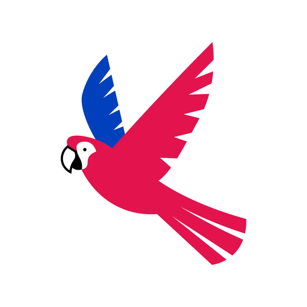 Ikonka kresleného Macaw, samostatná na bílém pozadí - Vektor, obrázek