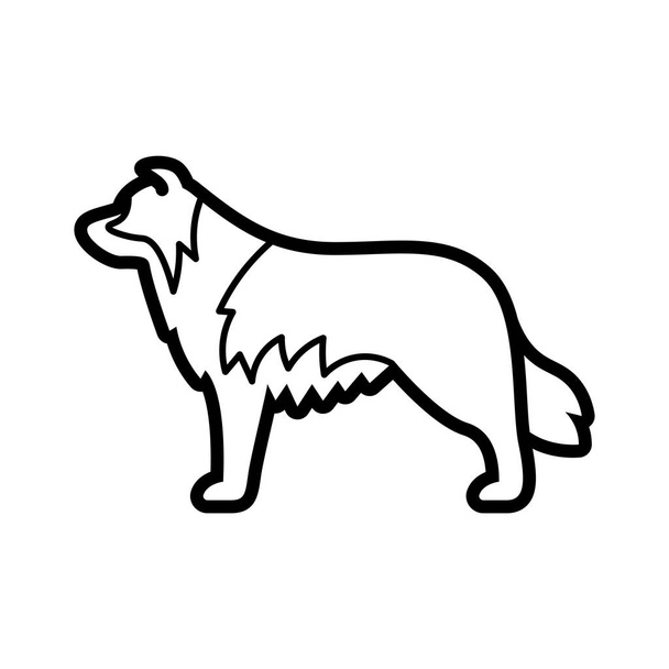 Vector Border Collie perro icono aislado sobre fondo blanco
 - Vector, imagen