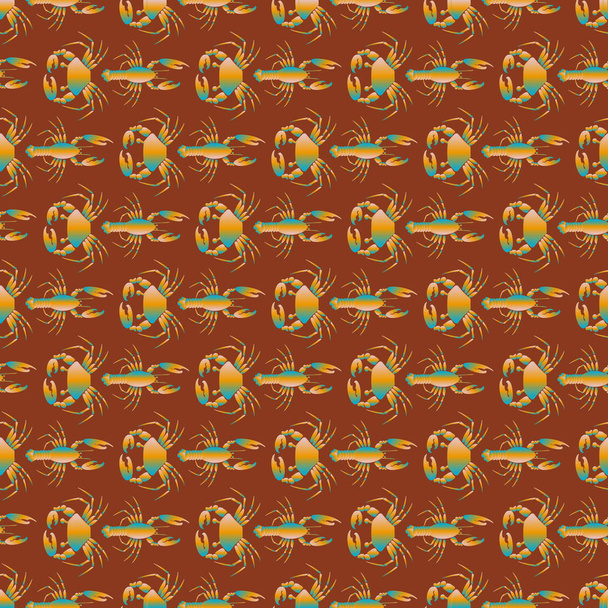 Літній фон з крабами та омарами, Векторні ілюстрації
  - Вектор, зображення