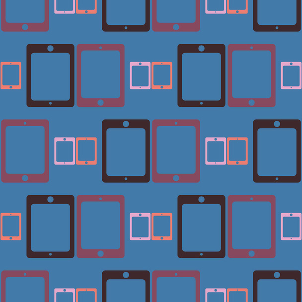 Smartphone oder elektronisches Tablet nahtlose Muster Hintergrund. - Vektor, Bild