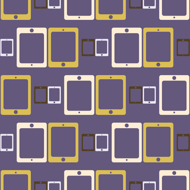 Smartphone or electronic tablet seamless pattern background. - Vector, Image
