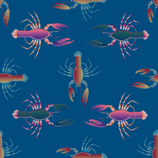 Lato na tle z homarami, ilustracji wektorowych  - Wektor, obraz