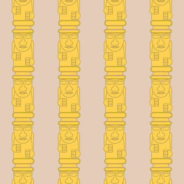 Dol hareubangs, also called tol harubangs, large rock statues found on Jeju Island off the southern tip of South Korea. Seamless pattern - Vector, Image