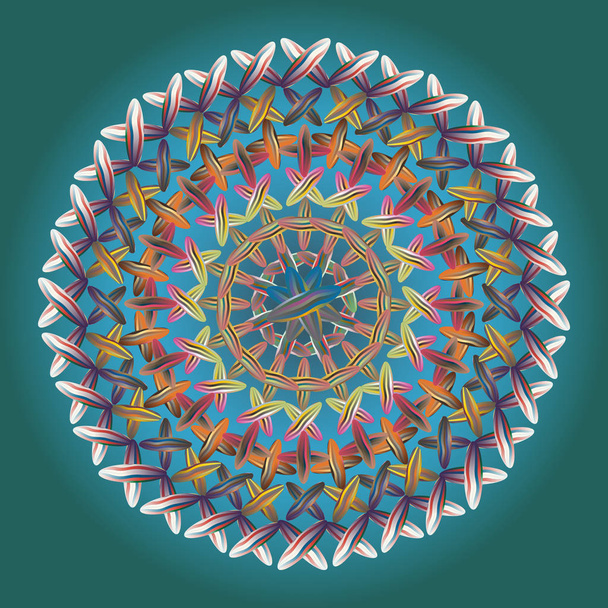 kleurrijke naaien mandala voor ontwerpwerk - Vector, afbeelding