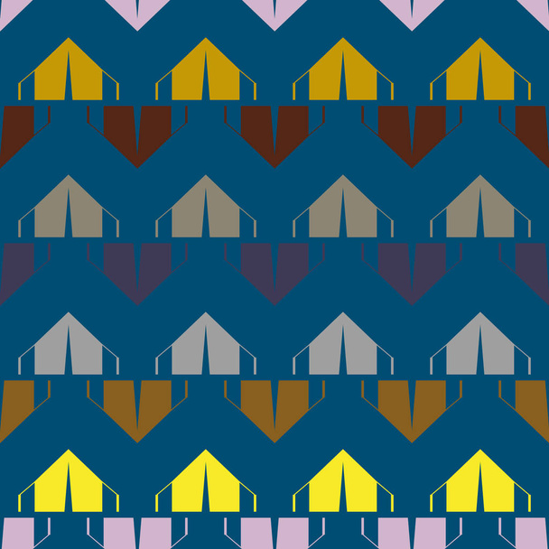 kolor jednolity wzór z kreskówki camping namioty - Wektor, obraz