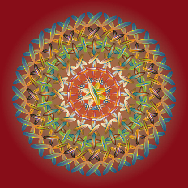 kleurrijke naaien mandala voor ontwerpwerk - Vector, afbeelding