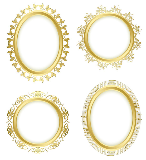 golden decorative frames - vector set - Vector, Image