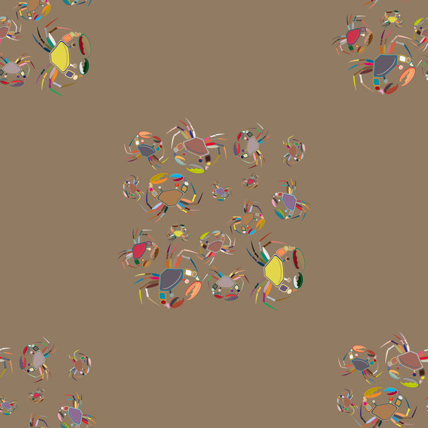 Летний фон с крабами, векторная иллюстрация
  - Вектор,изображение