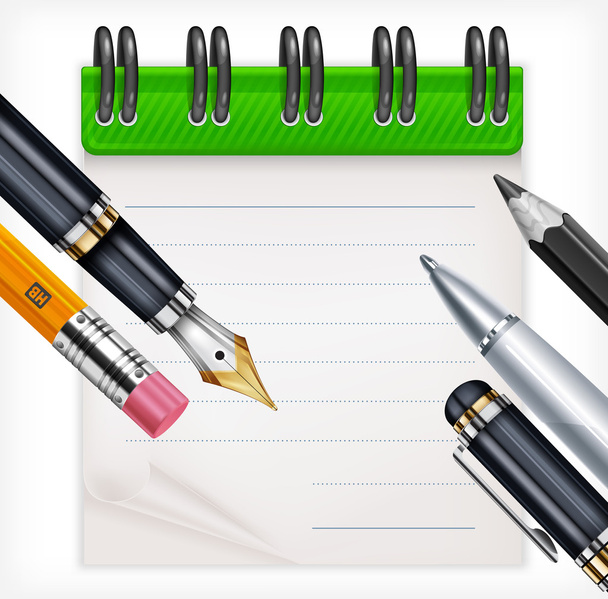 notebook a nástroje pro psaní - Vektor, obrázek