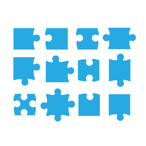 Jigsaw rompecabezas pieza vector plantilla aislada. Rompecabezas pieza rompecabezas objeto ilustración
 - Vector, Imagen