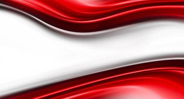 Bright red and white modern futuristic background with abstract waves - Photo, Image