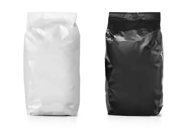 Blank paper bag package of flour isolated on white  - Photo, Image