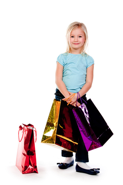 Girl with shopping - Foto, afbeelding