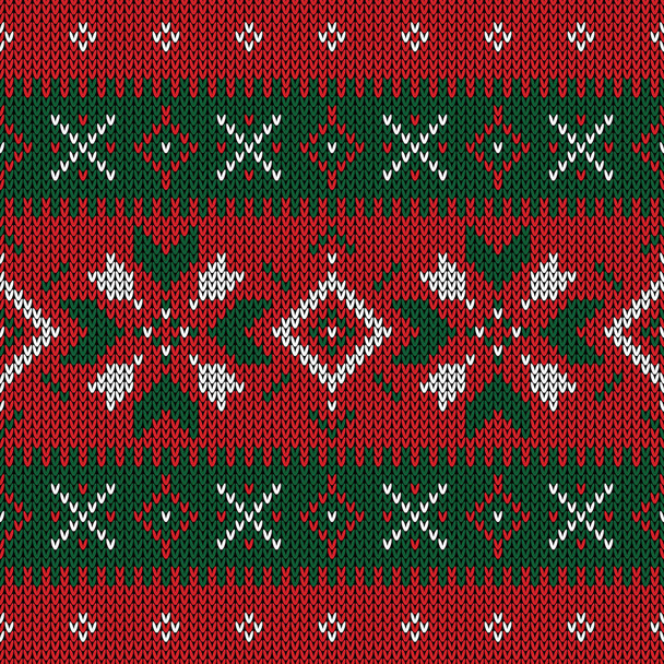Patrón de punto de Navidad. Invierno patrón geométrico sin costura. Diseño para suéter, bufanda, edredón o textura de la ropa. Ilustración vectorial
. - Vector, imagen