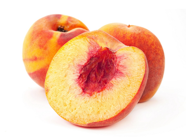 Open perzik fruit - Foto, afbeelding