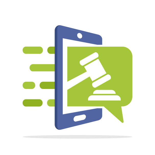 Vector illustration icon with the concept of accessing auction information with a mobile application - Vector, Image