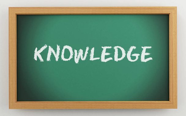 3d illustration. Green chalkboard. knowledge, education concept. - Фото, изображение