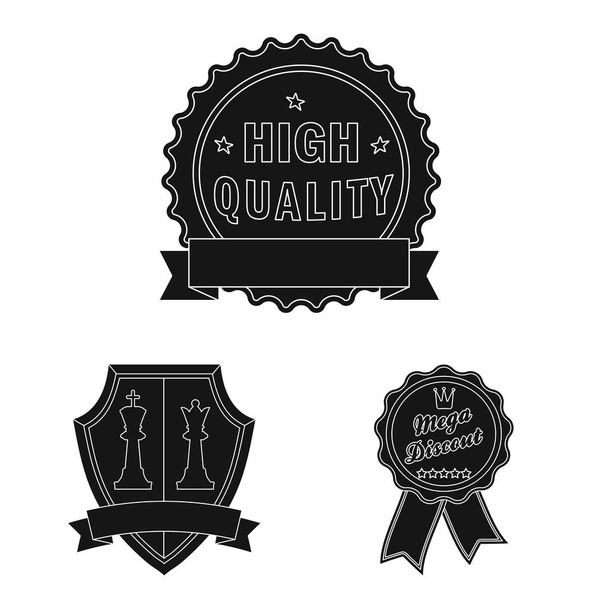 Isolated object of emblem and badge sign. Set of emblem and sticker stock symbol for web. - Vector, Image