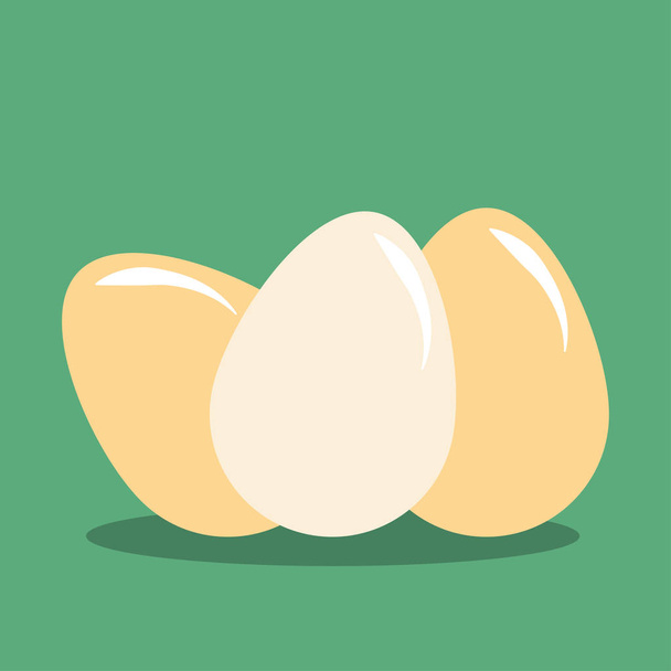 Αυγά επίπεδη εικονίδιο, κοτόπουλο αυγό με πρωινό, εικονογράφηση διάνυσμα. - Διάνυσμα, εικόνα